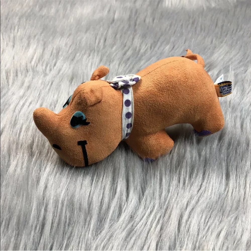 Vintage Reproduction Dream Pets Orange Rhino Stuffed Collectible Toy